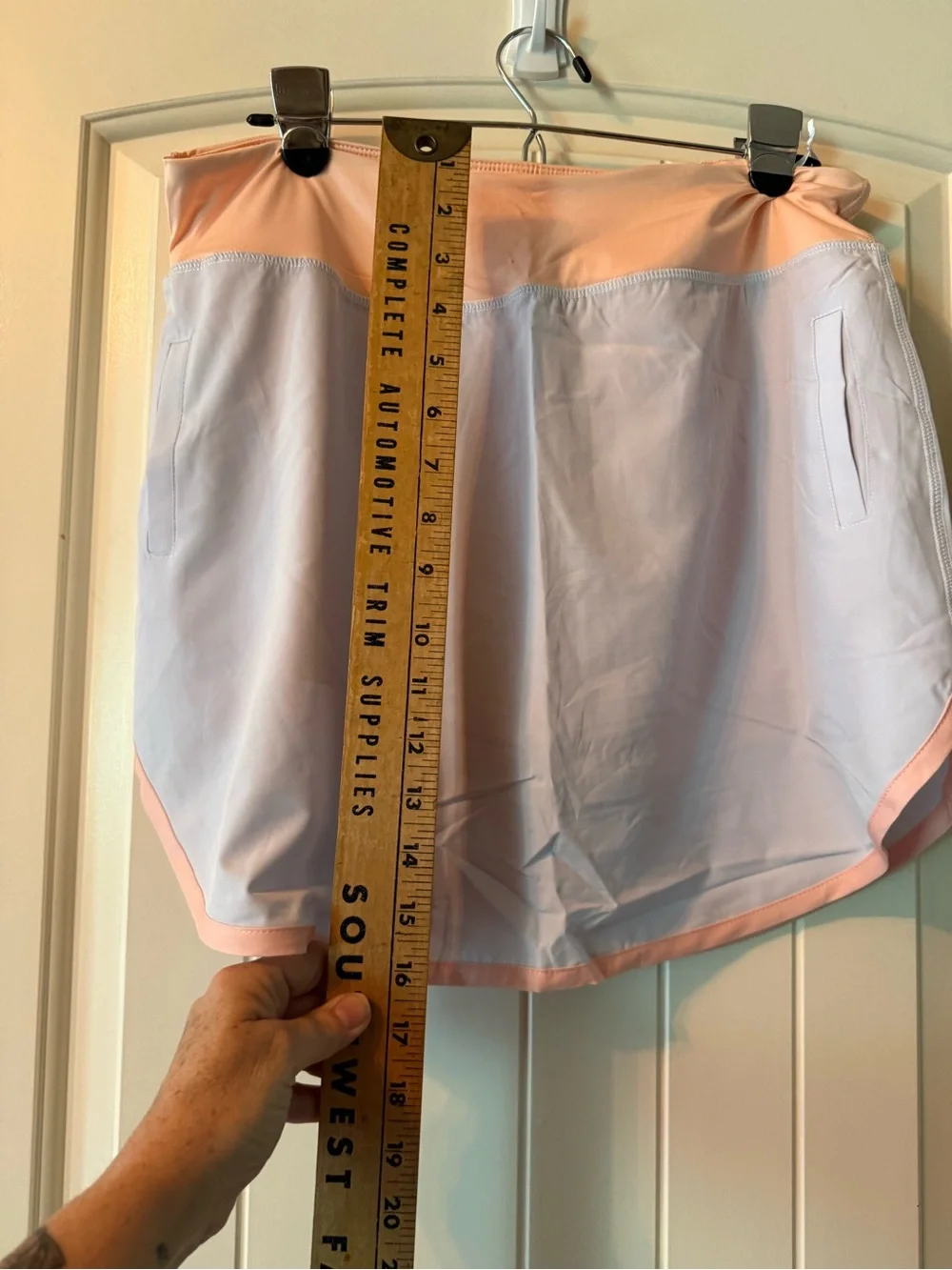 Simply Southern Peach & Light Gray Two-Tone Skort with Pockets NWT - Picture 7 of 10